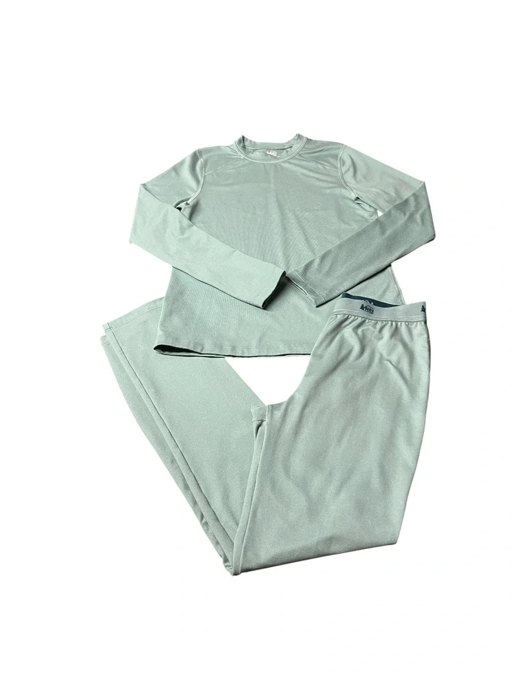 REI Co-op Kids Long Sleeve Base Layer Set in Sage Green Size 10-12 Medium